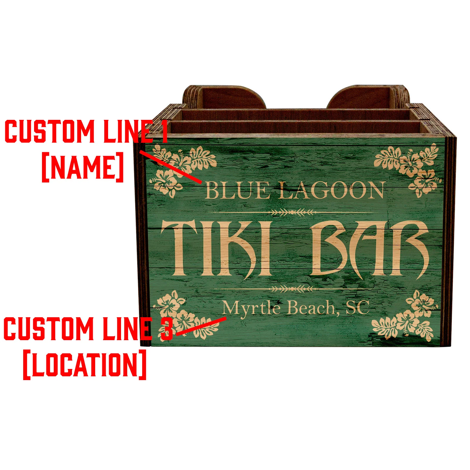 Customizable Bar Top Napkin Caddy - Tiki Bar - Image 5