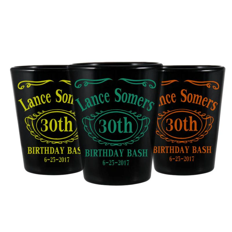 CUSTOMIZABLE Black Shot Glass - 1.75 ounce - Birthday Bash - Image 3