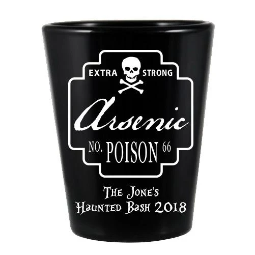 CUSTOMIZABLE Black Shot Glass - 1.75 ounce - Poison Halloween Design