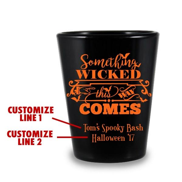 CUSTOMIZABLE Black Shot Glass - 1.75 ounce - Wicked Halloween Design - Image 2