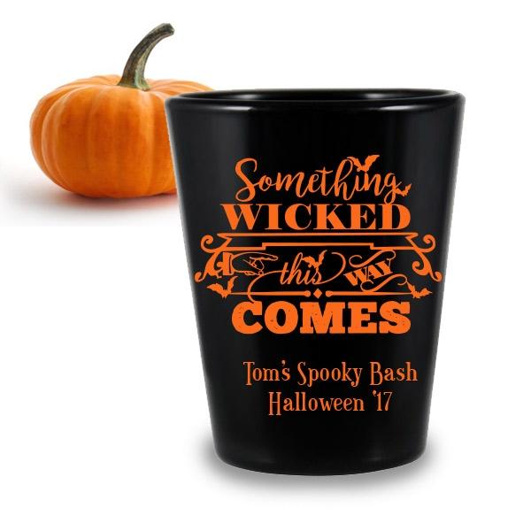 CUSTOMIZABLE Black Shot Glass - 1.75 ounce - Wicked Halloween Design - Image 3