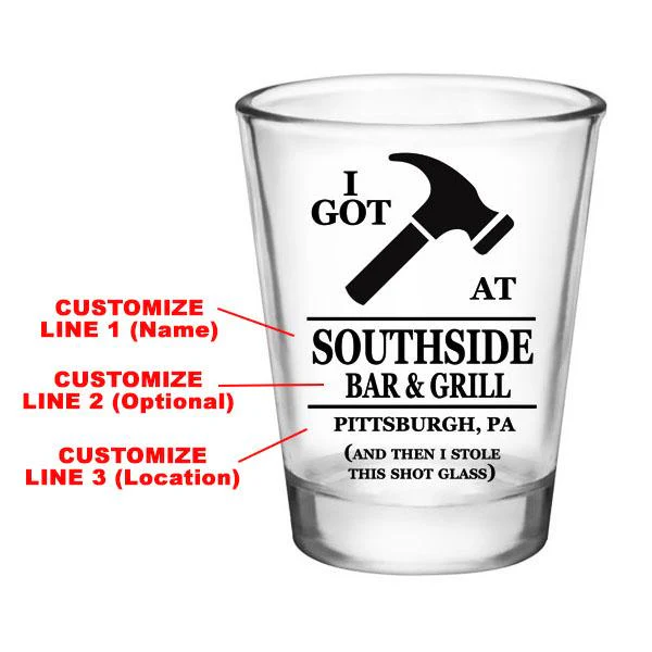 CUSTOMIZABLE Clear Shot Glass - I Got Hammered - 1.75oz - Image 2