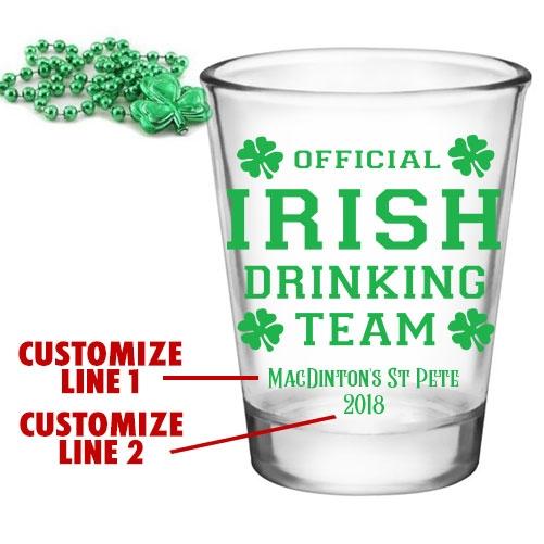 CUSTOMIZABLE Clear Shot Glass - Irish Drinking Team - 1.75oz - Image 2