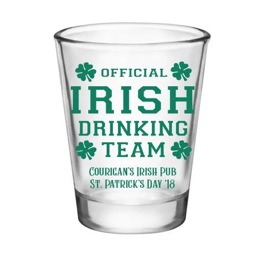 CUSTOMIZABLE Clear Shot Glass - Irish Drinking Team - 1.75oz - Image 3