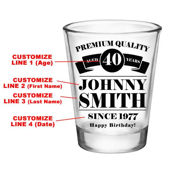 CUSTOMIZABLE Clear Shot Glass - Premium Quality - 1.75oz - Image 2