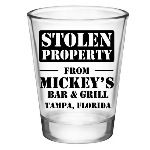 CUSTOMIZABLE - Clear Shot Glass - Stolen Property - 1.75oz