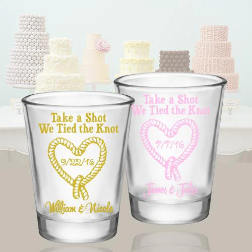 CUSTOMIZABLE Clear Shot Glass - Tied the Knot - 1.75oz - Image 3