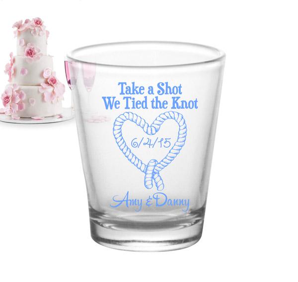 CUSTOMIZABLE Clear Shot Glass - Tied the Knot - 1.75oz - Image 4