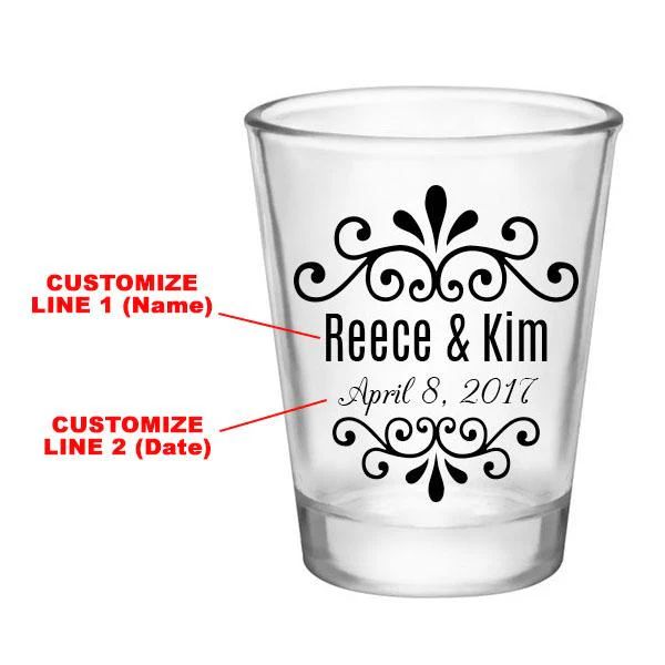 CUSTOMIZABLE Clear Shot Glass - Wedding Embellishment - 1.75oz - Image 2