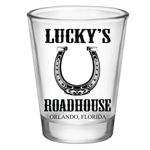 CUSTOMIZABLE Clear Shot Glass - Horseshoe - 1.75oz