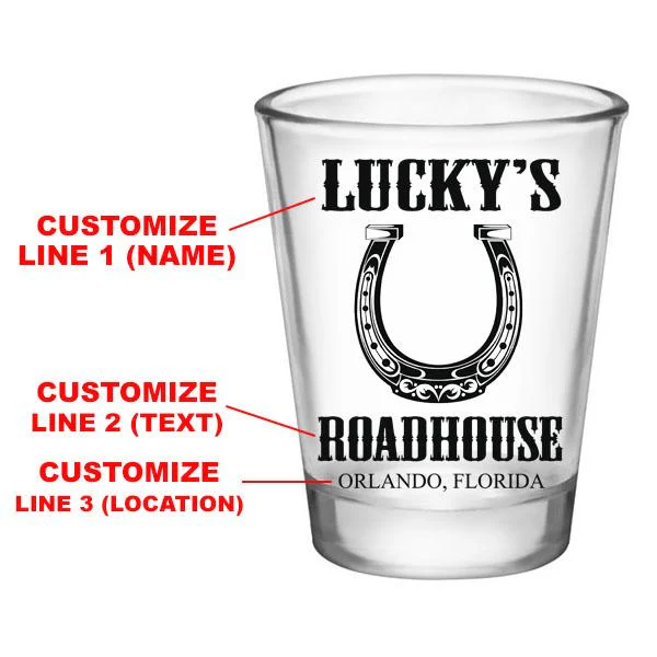 CUSTOMIZABLE Clear Shot Glass - Horseshoe - 1.75oz - Image 2