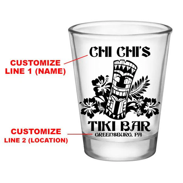 CUSTOMIZABLE Clear Shot Glass - Tiki Bar - 1.75oz - Image 2