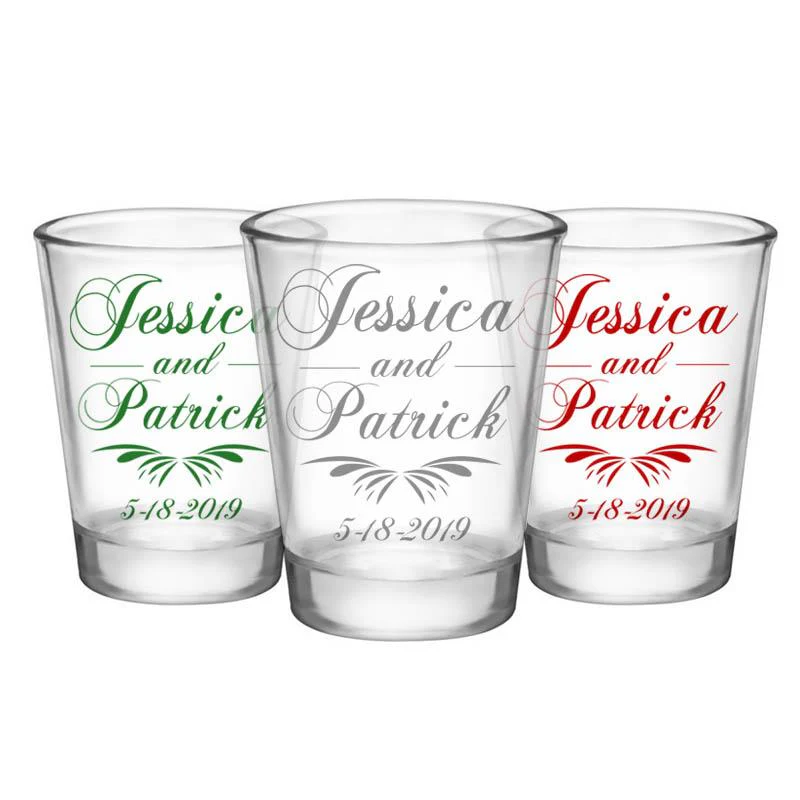 CUSTOMIZABLE Clear Wedding Shot Glass - Simplistic - 1.75oz