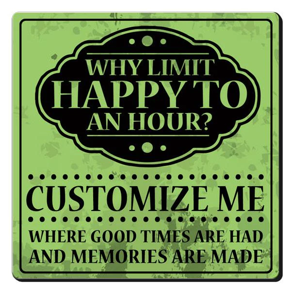 CUSTOMIZABLE Coaster - 3.5in Square Foam - Happy Hour Design - Image 4