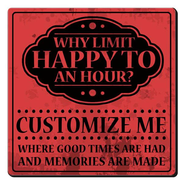 CUSTOMIZABLE Coaster - 3.5in Square Foam - Happy Hour Design - Image 5