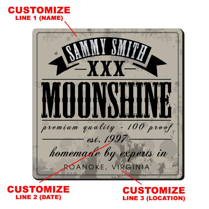CUSTOMIZABLE Coaster - 3.5in Square Foam - Moonshine Design - Image 2