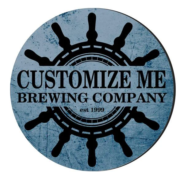 CUSTOMIZABLE Coaster - Ship Wheel Design - 4in Round Foam - Image 2