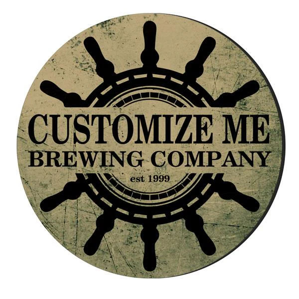 CUSTOMIZABLE Coaster - Ship Wheel Design - 4in Round Foam - Image 3