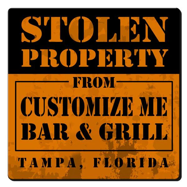CUSTOMIZABLE Coaster - Stolen Property Design - 3.5in Square Foam - Image 3