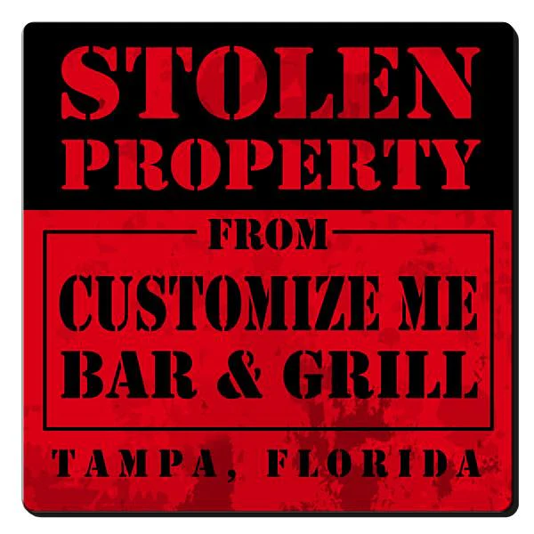 CUSTOMIZABLE Coaster - Stolen Property Design - 3.5in Square Foam - Image 4