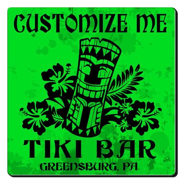CUSTOMIZABLE Coaster -Tiki Design - 3.5in Square Foam - Image 4