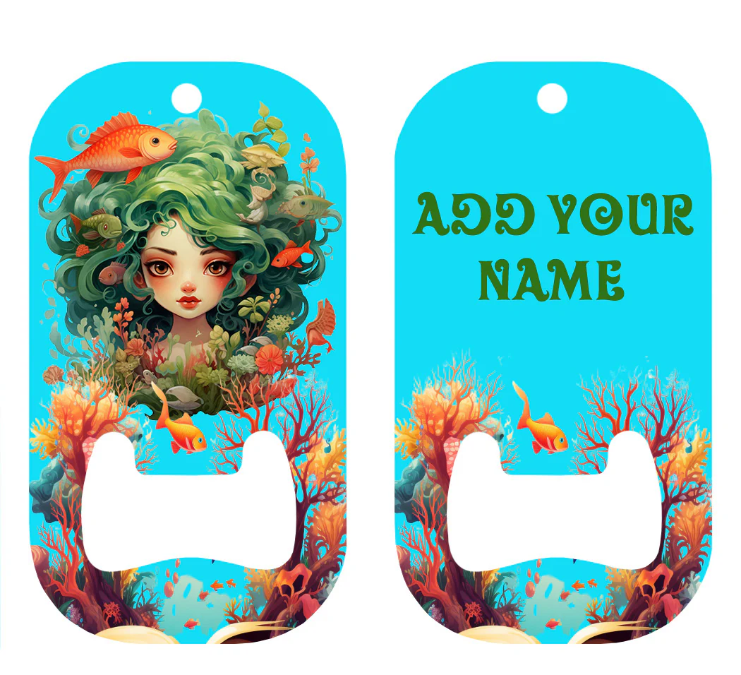 Customizable Dog Tag Bottle Opener - Add Your Name - Undersea