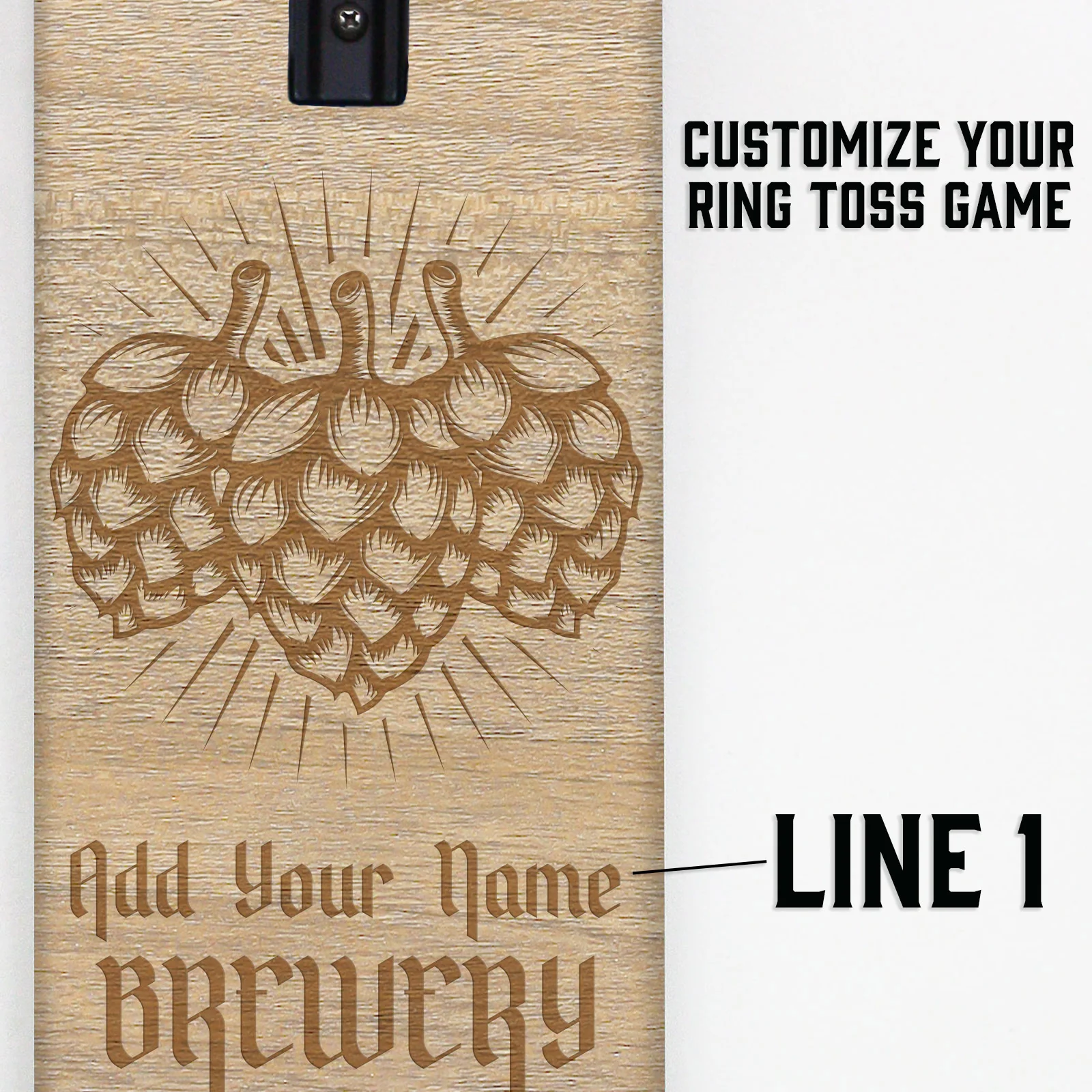 Customizable Engraved Wall Mounted Folding Ring Toss - Brewery Beer Hop - Image 7