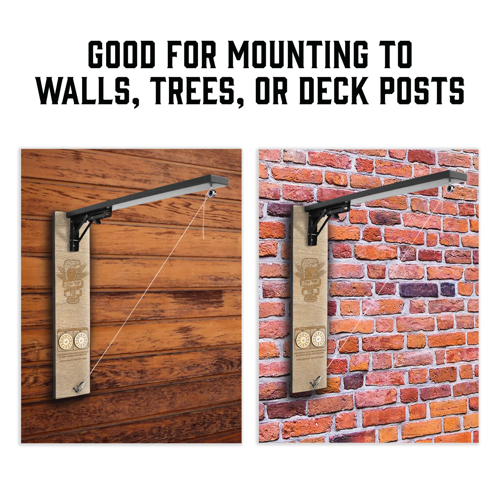 Customizable Engraved Wall Mounted Folding Ring Toss - Pub Beer Pint - Image 5