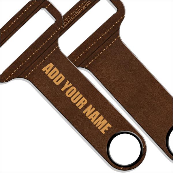 Customizable HAMMERHEAD™ Bottle Opener - Brown Leather