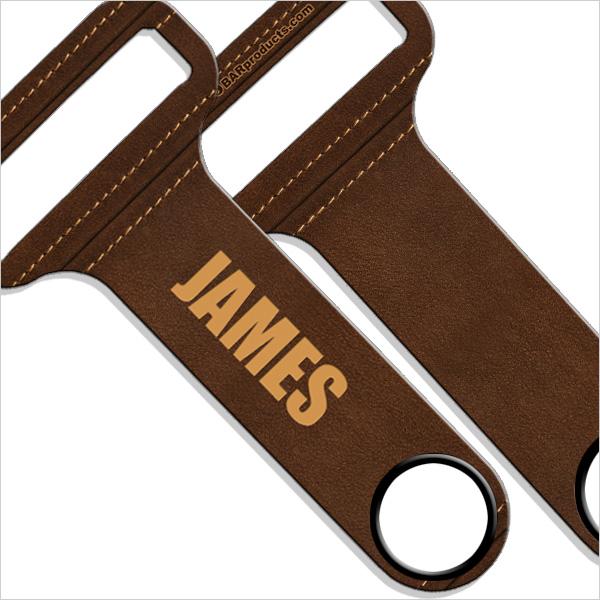 Customizable HAMMERHEAD™ Bottle Opener - Brown Leather - Image 2