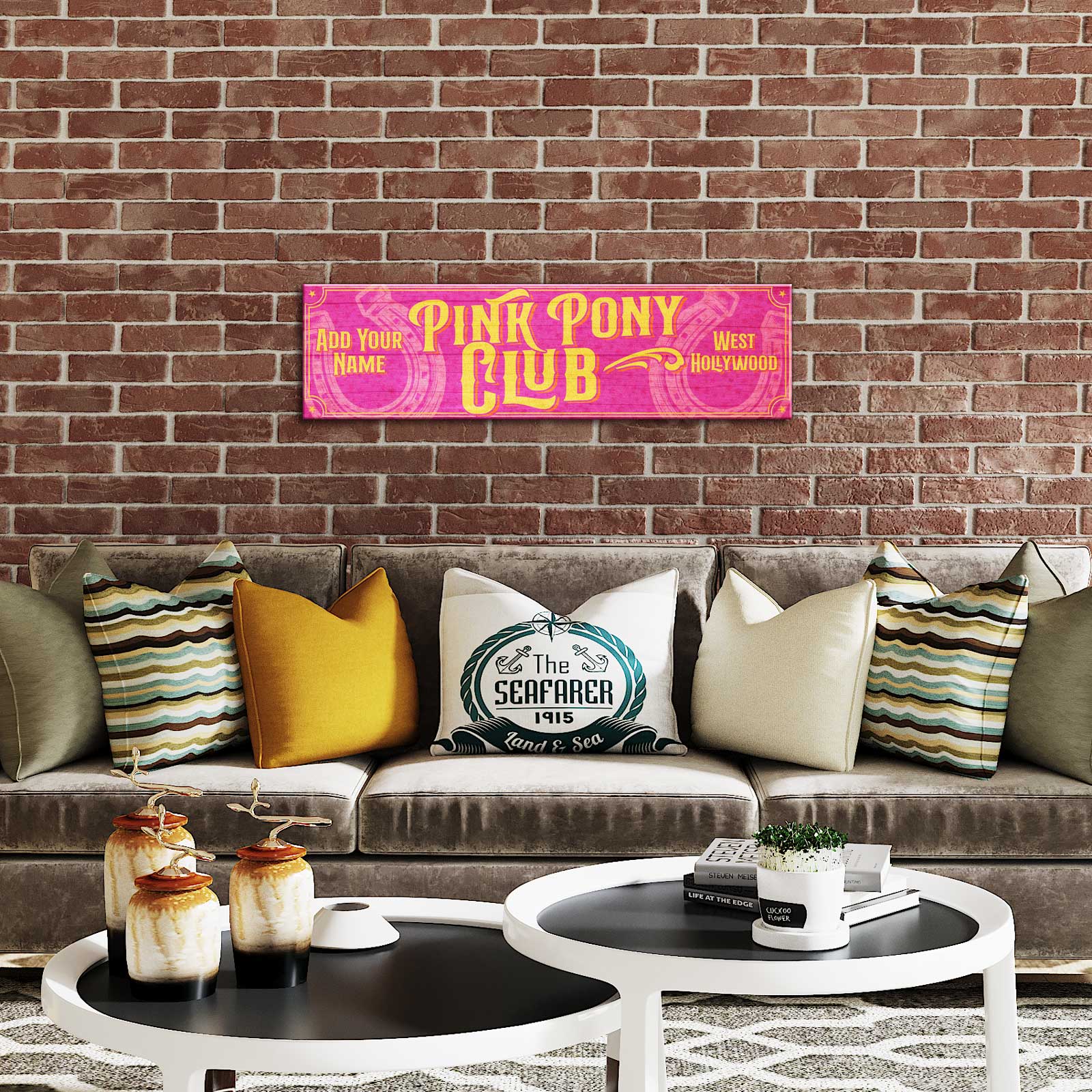 Customizable 10 x 36 Horizontal Wooden Sign - Pink Pony Sign - Image 2