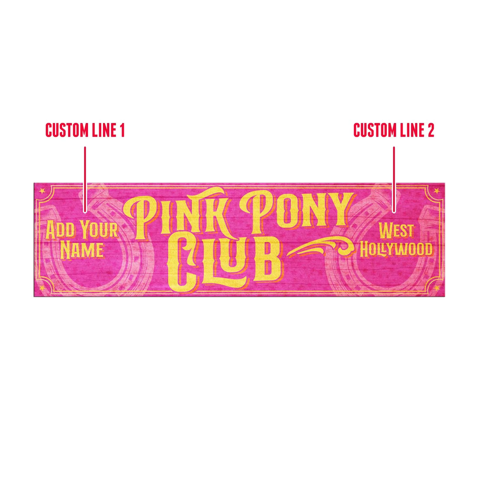 Customizable 10 x 36 Horizontal Wooden Sign - Pink Pony Sign - Image 3