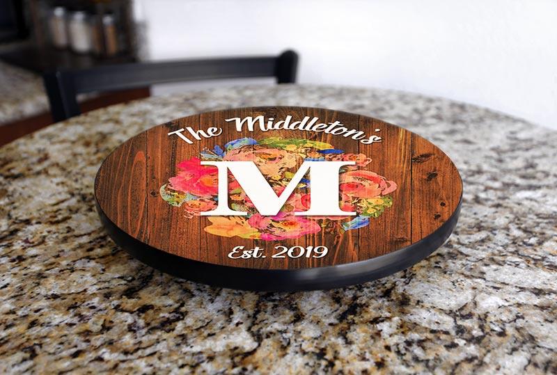 CUSTOMIZABLE Lazy Susan - FLORAL WATERCOLOR - 3 Different Sizes - Table Top - Handcrafted in USA - Image 12