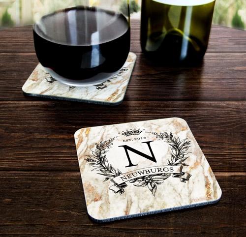 CUSTOMIZABLE Marble Monogram - Cork Bottom Coaster - Image 4