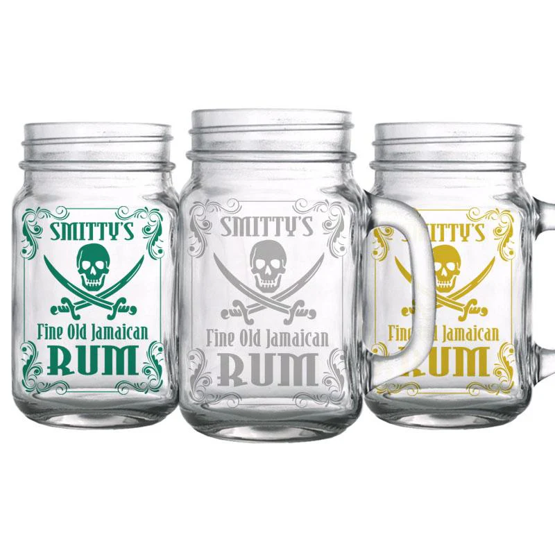 CUSTOMIZABLE Mason Jar with Handle - Rum - 16oz - Image 3