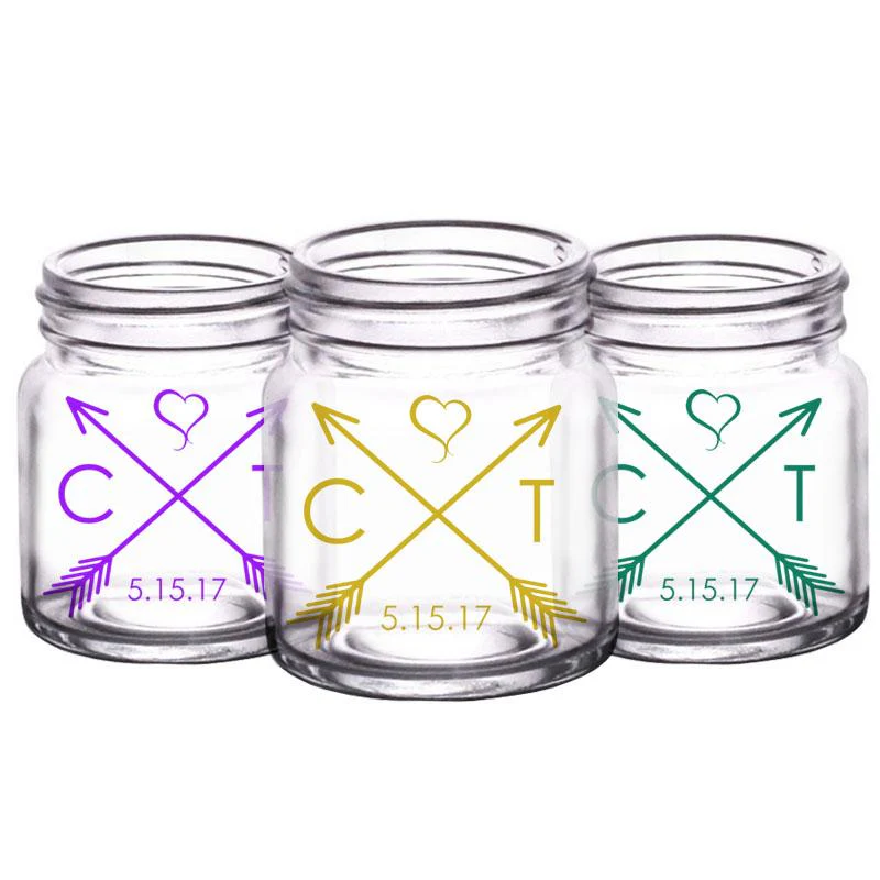 CUSTOMIZABLE Clear Mini Mason Jar Shot Glass - Arrow - 2oz - Image 3