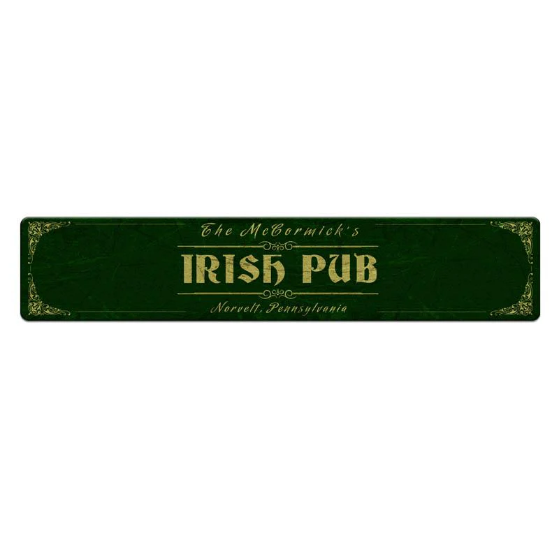 Customizable Printed Bar Mat - Irish Pub - 20" x 4"