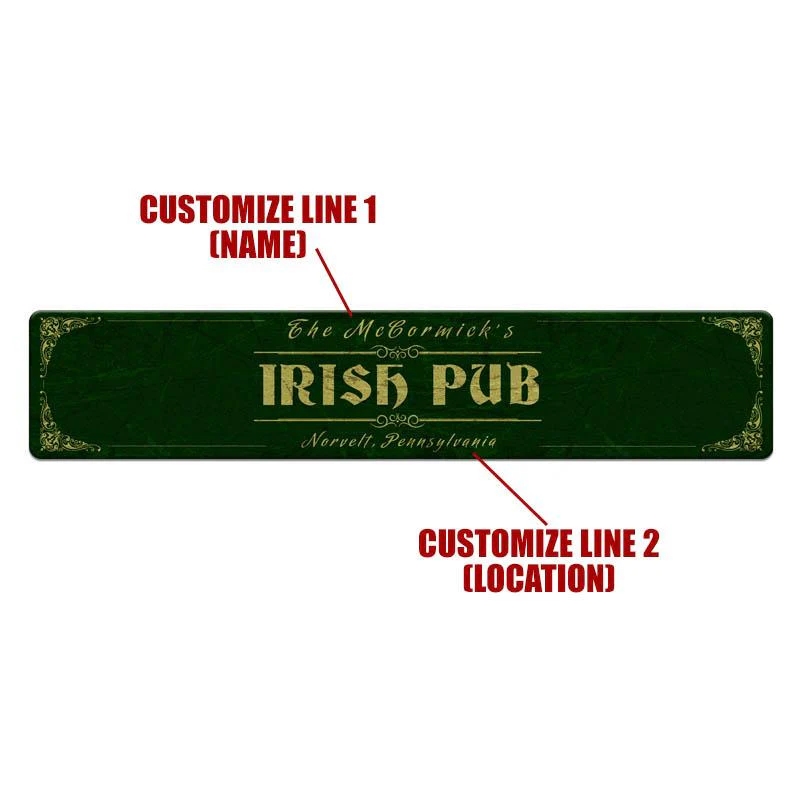 Customizable Printed Bar Mat - Irish Pub - 20" x 4" - Image 3