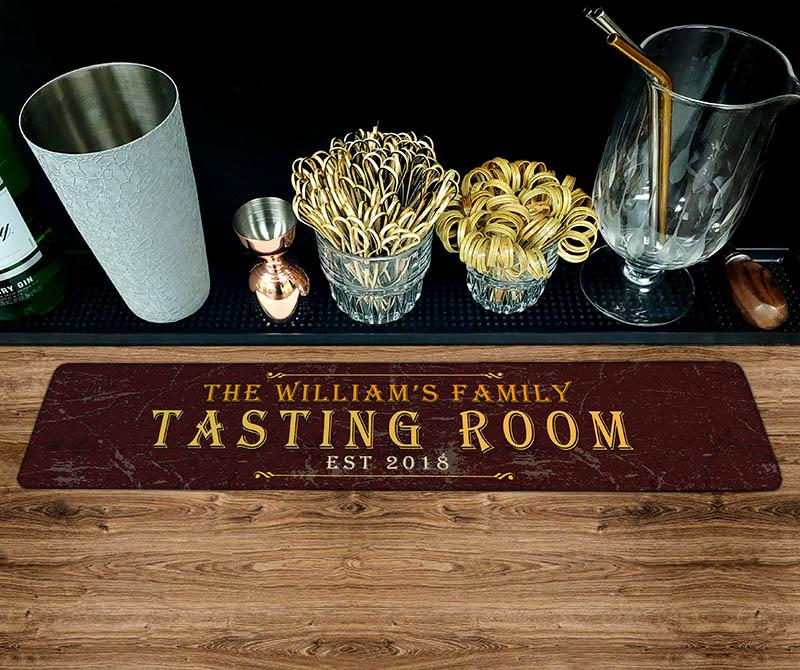 Customizable Printed Bar Mat - Tasting Room - 20" x 4" - Image 2
