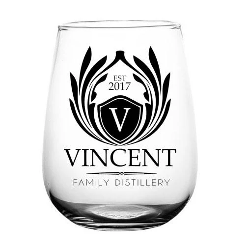 CUSTOMIZABLE Stemless Wine Glass - Crest Design 1 - 17 ounce - Image 3