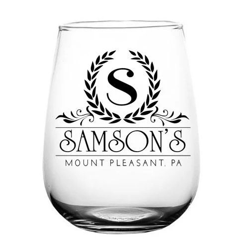 CUSTOMIZABLE Stemless Wine Glass - Crest Design 2 - 17 ounce - Image 3