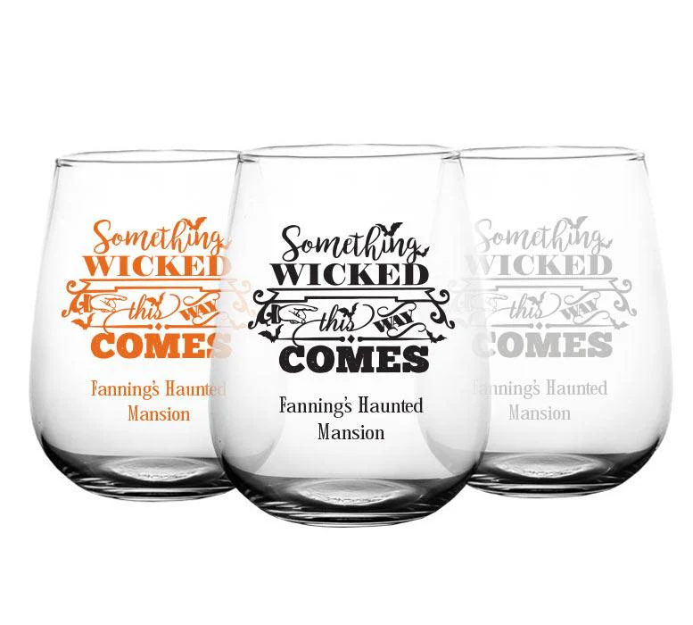 CUSTOMIZABLE Stemless Wine Glass - Something Wicked - 17 ounce - Image 3