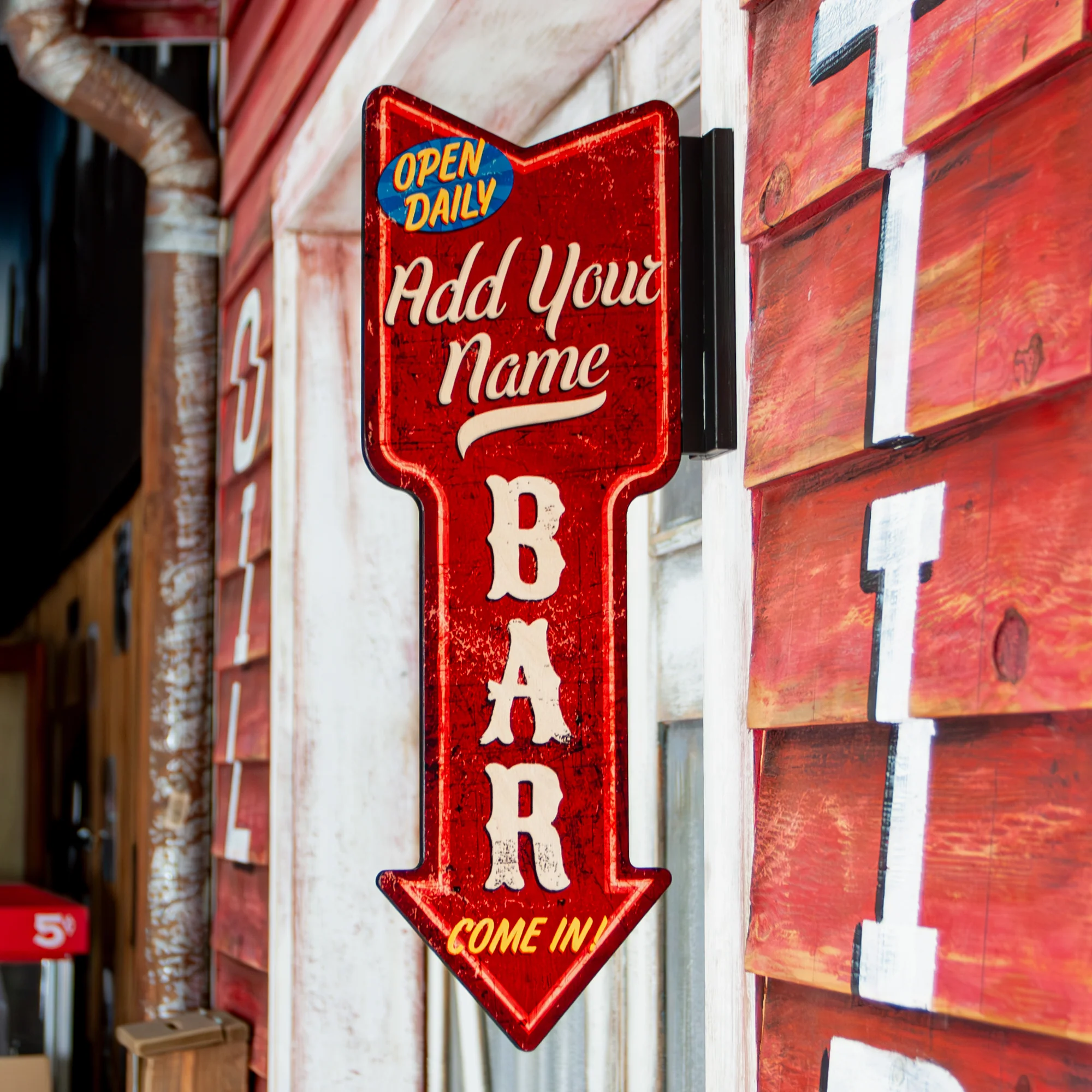 Customizable Vertical Hanging Wooden Arrow Sign Plaque - Vintage Bar Theme - Handcrafted in the USA - Image 2