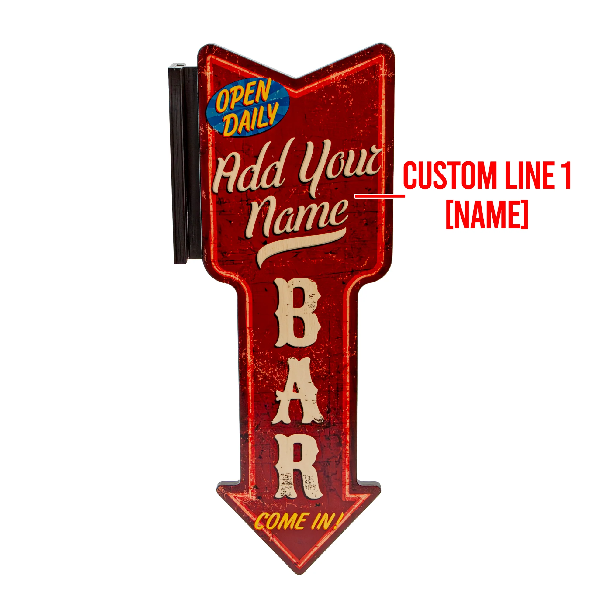 Customizable Vertical Hanging Wooden Arrow Sign Plaque - Vintage Bar Theme - Handcrafted in the USA - Image 3