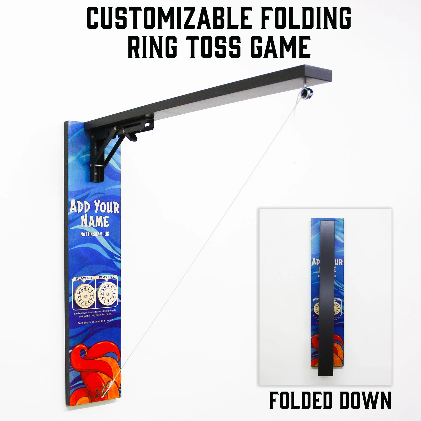 Customizable Wall Mounted Folding Ring Toss - Octopus - Image 3