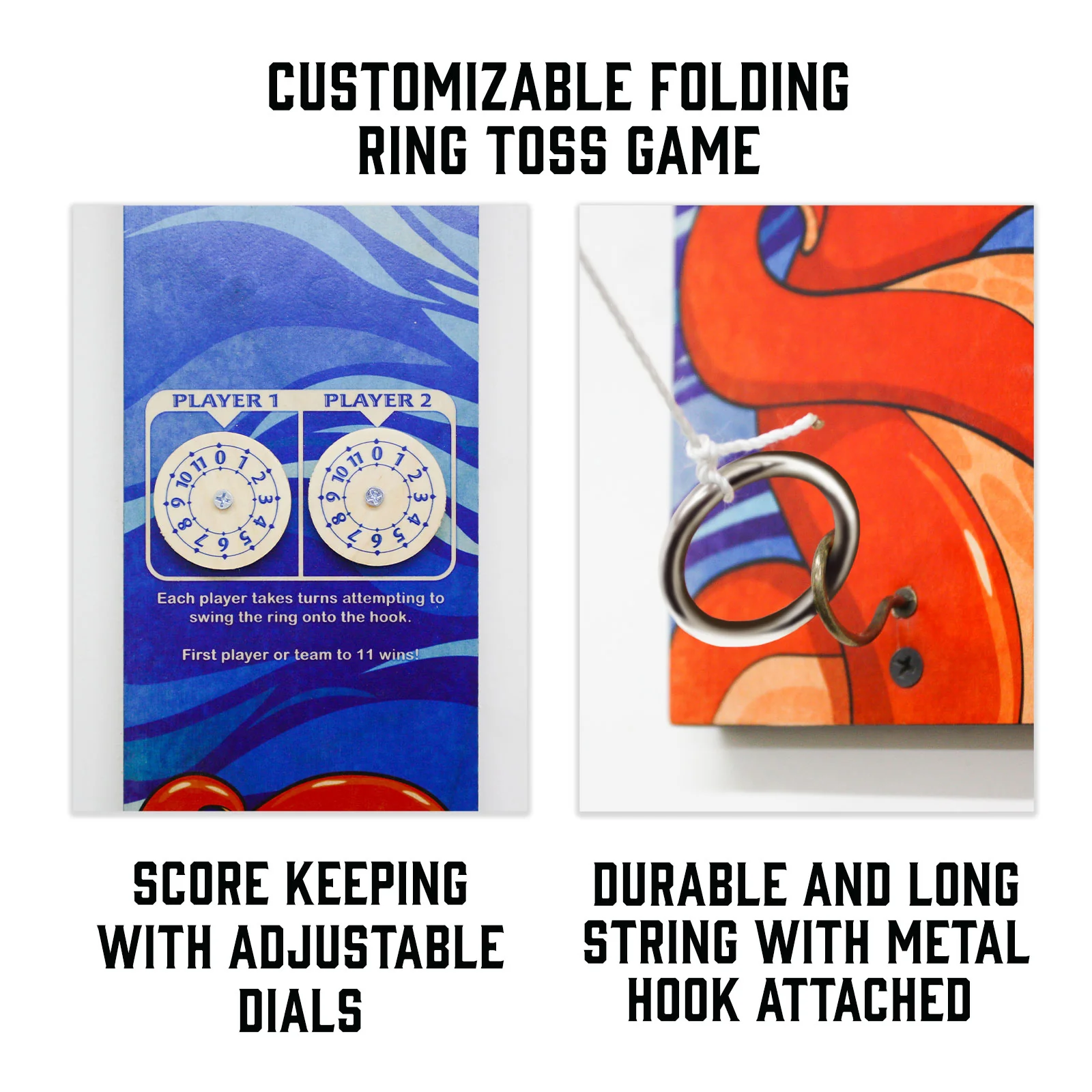Customizable Wall Mounted Folding Ring Toss - Octopus - Image 4