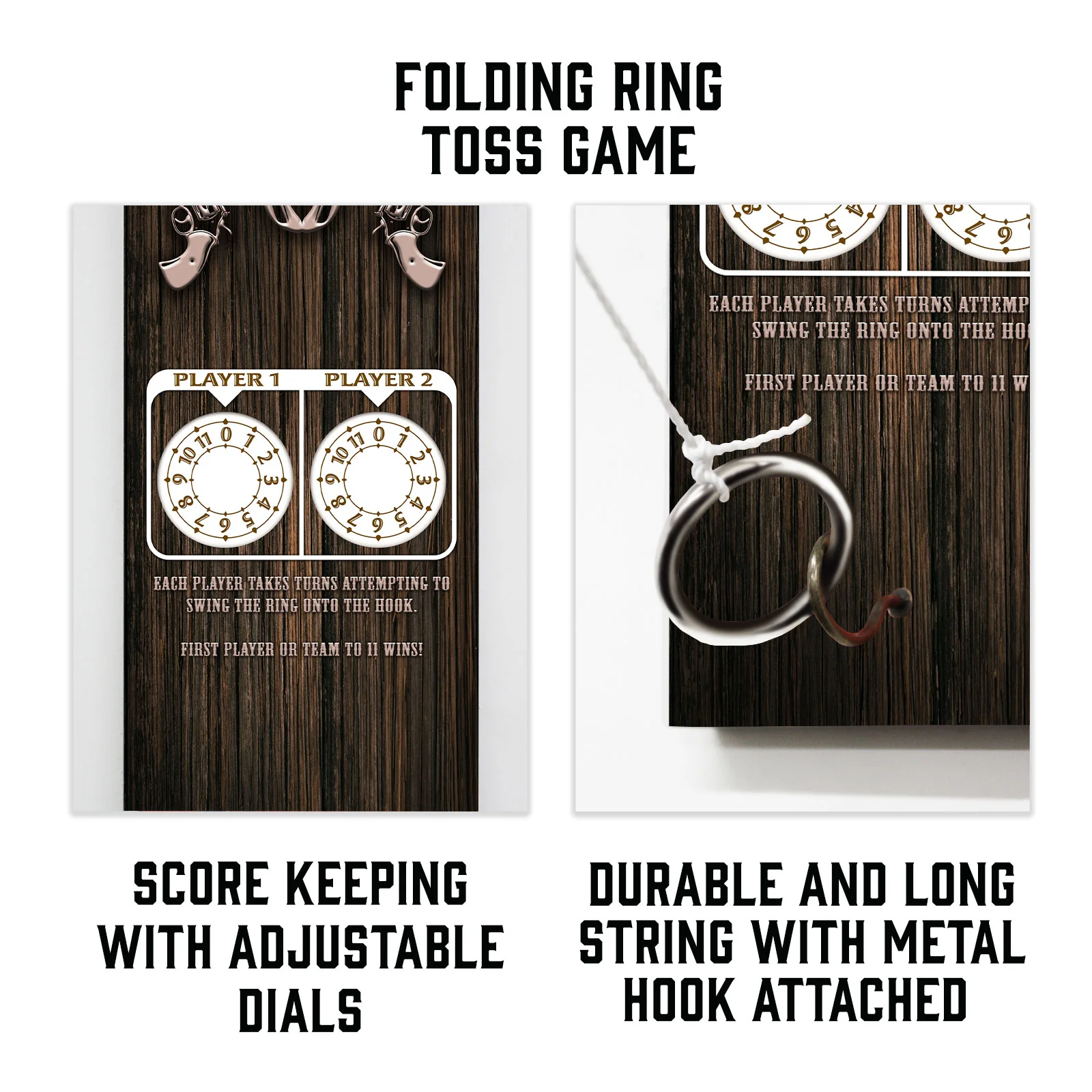 Customizable Wall Mounted Folding Ring Toss - Western Saloon - Image 3