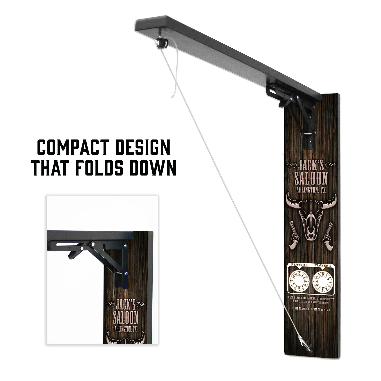 Customizable Wall Mounted Folding Ring Toss - Western Saloon - Image 4