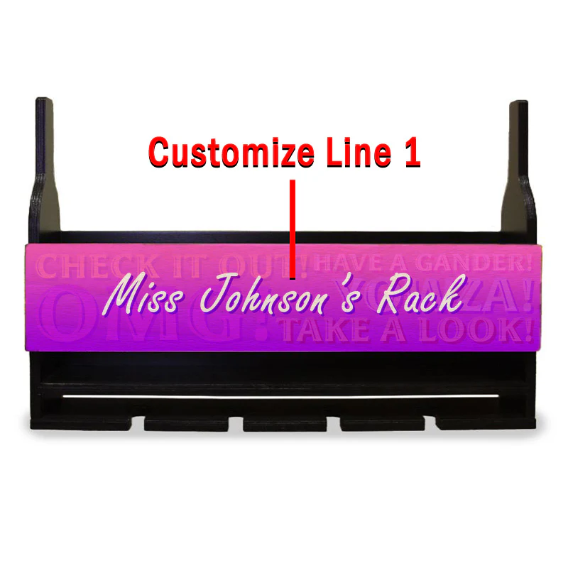 CUSTOMIZABLE Wall Mounted Wine Bottle & Glass Hanging Shelf w/ Fun Pink Plaque - Image 5