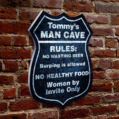 CUSTOMIZABLE Wood Shield Plaque - Man Cave - MULTIPLE COLORS - Two Sizes - Image 3